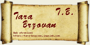 Tara Brzovan vizit kartica